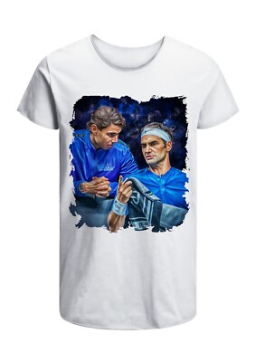 Roger Federer Nadal Tennis Herren T-Shirt Bekleidung 100% Baumwolle S bis XXL