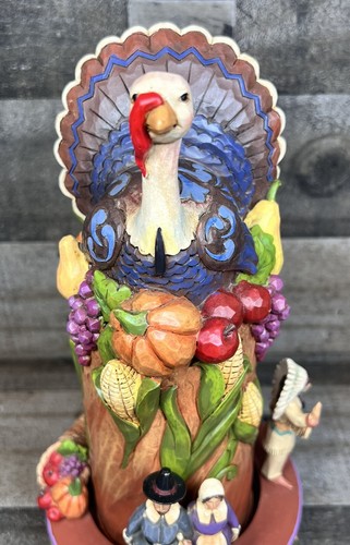 Jim Shore "Gather And Be Grateful" Turkey/Moveable Pilgrim/Indians Figurine VGC - Picture 2 of 14