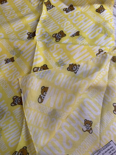 NWT Moschino Bear Oblong 100% Modal Light Weight Scarf In Yellow 45x150 CM - Picture 4 of 6