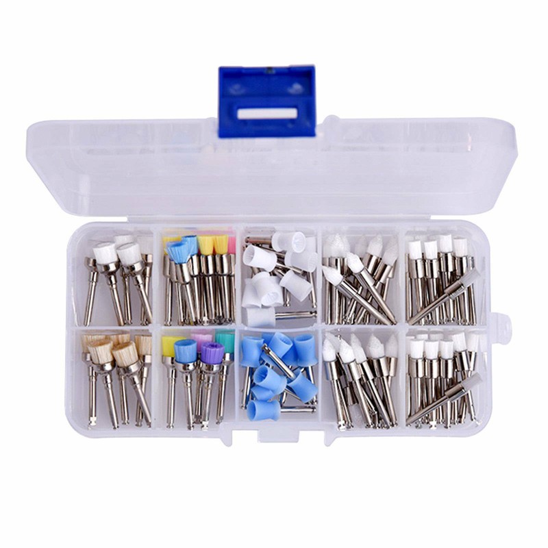 100Pcs Dental Prophy Brushes Cups Polishing Polisher Latch Type Mixed Color USA