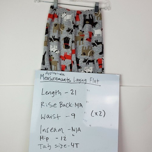 Carter's Boys Woof Dogs Fleece Pajama Pants Toddler Size 4T Gray Red - Picture 5 of 5