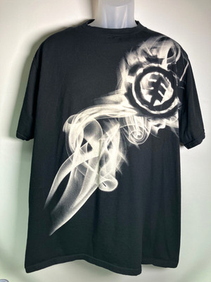 VTG Element Shirt Mens XL Black White Smoke Logo Graphic Tee Skateboard T-Shirt