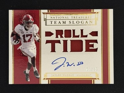 2021 National Treasures Collegiate Team Slogan Signatures Jaylen Waddle /25