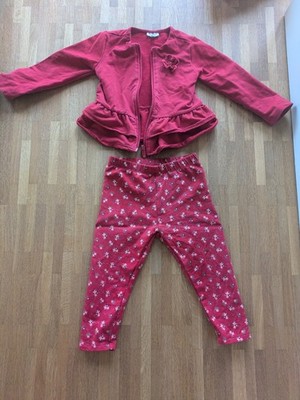 Outfit Jacke Und Hosen Mädchen Gr 86 Rot mit blumen Elegant