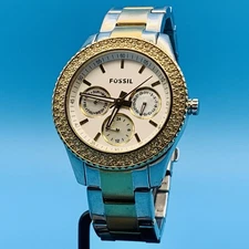 FOSSIL ES2944 Women’s MOP Bracelet Watch St Steel Multi Dial Day Date 24hr Works