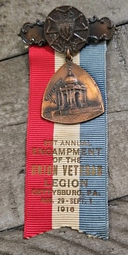 1916 GETTYSBURG PA UVL REUNION BADGE