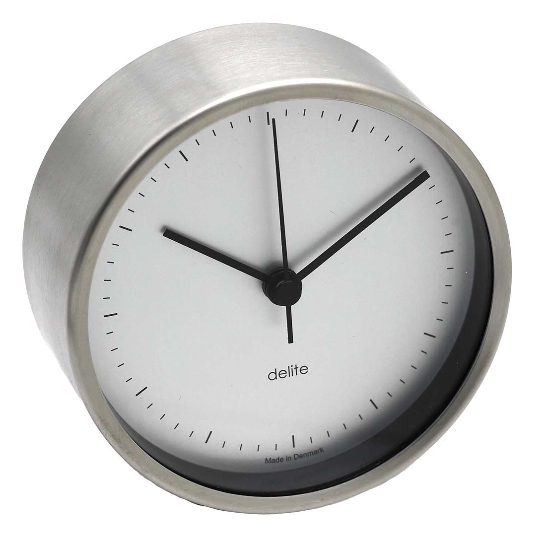 Clausen Brushed Stainless Steel Ship Clock 100mm, Round, Analog