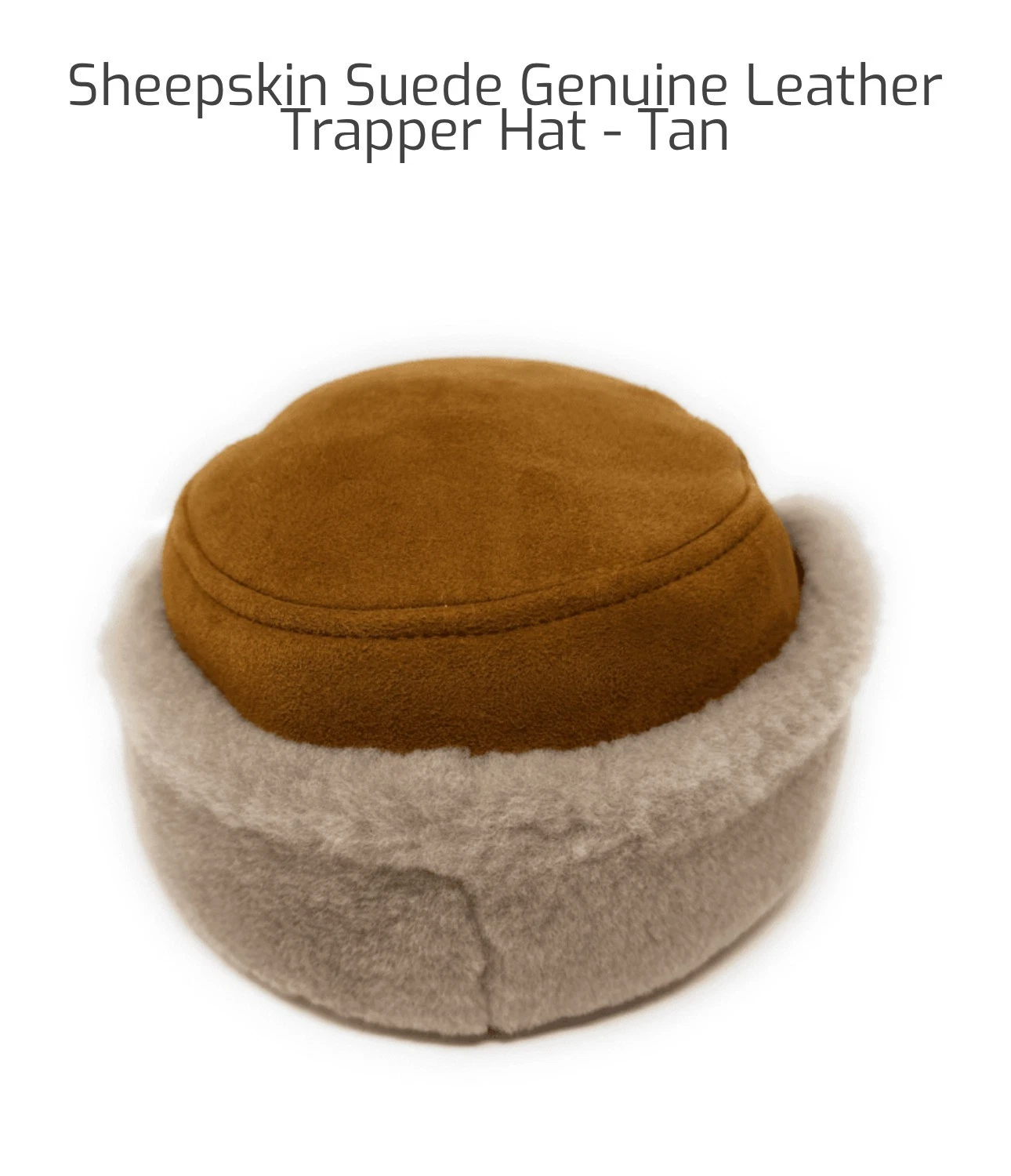Sheepskin Suede Leather Trapper Hat - XL 61cm