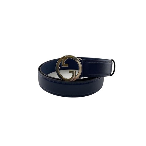 Used GUCCI◆Belt/Leather/NVY/Ladies/734771・US10N・80・32・214351