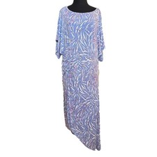 Eloquii Elements Ruched Dress Dolman Sleeve Asymmetrical Sz 22/24 Party Purple