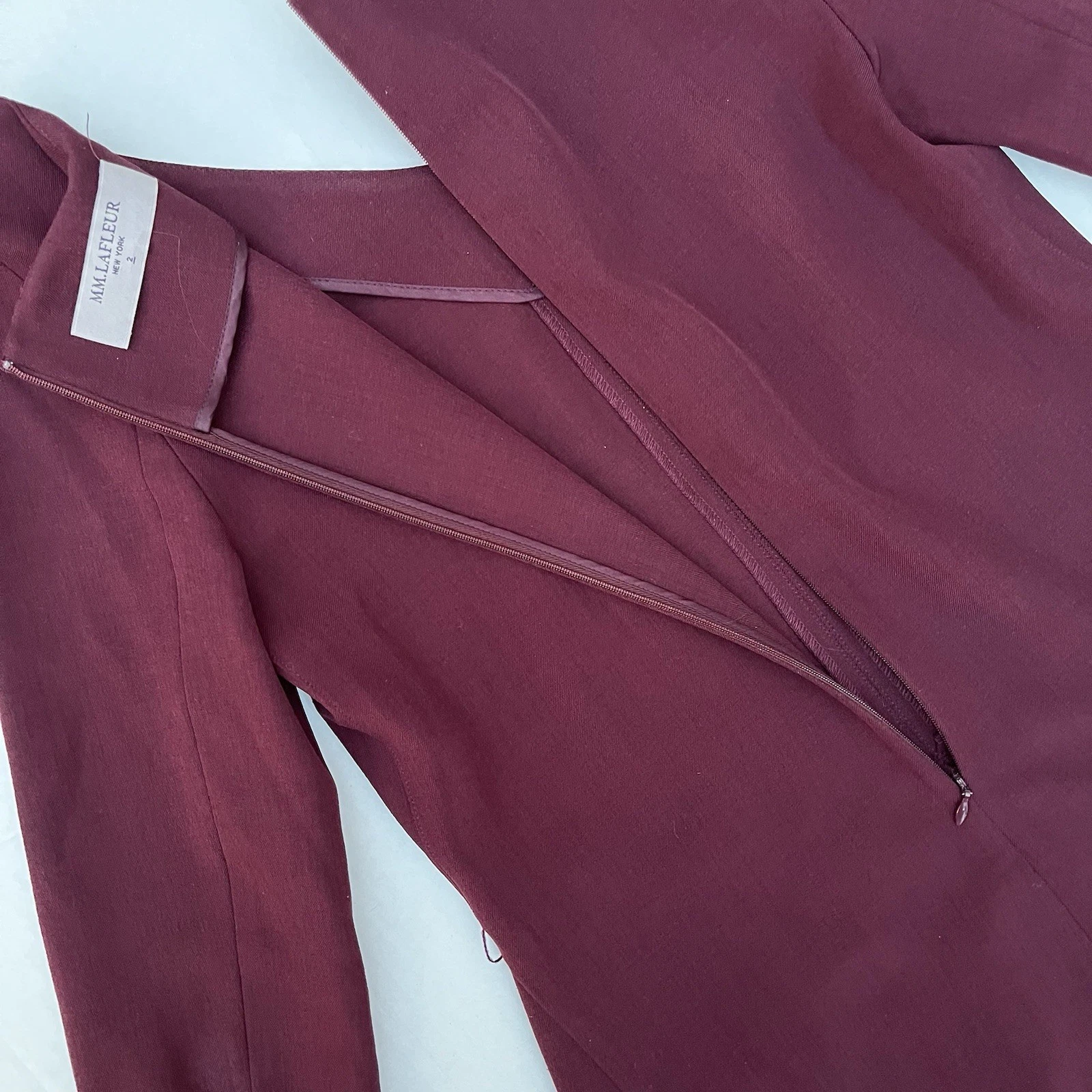 VETEMENTS M.M. Abito Lafleur The Alexandra A Line scollo a V elasticizzato abbigliamento da carriera taglia 2 Claret