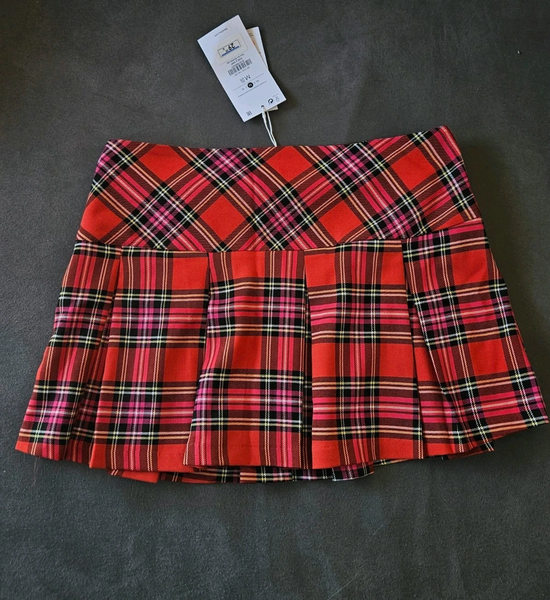 Minifalda a cuadros Bershka Red Pink M Bershka M roja rosa