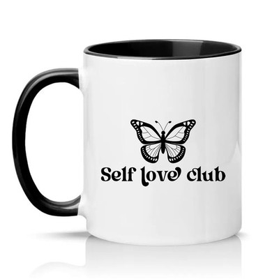 Self Love Club Unisex 11 Unzen Keramiktasse Schmetterling psychische Gesundheit Selbstfürsorge Geschenk