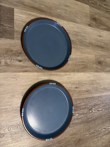 Set of 2 Dansk Mesa Blue 10 3/8" Dinner Plates Japan EUC