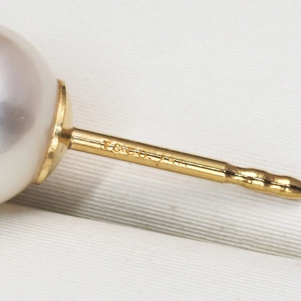 Auténtica Tiffany&Co. Pendientes Perla 7.2mm Solitario Oro Amarillo 18K 750  Foto 4 de 4