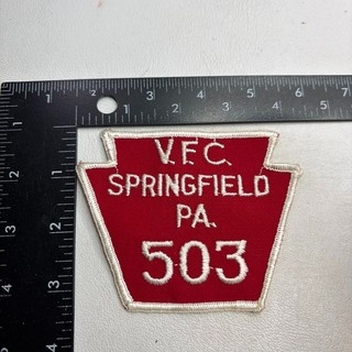Vtg V.F.C. VFC VOLUNTEER FIRE COMPANY SPRINGFIELD PA 503 Pennsylvania Patch O69G