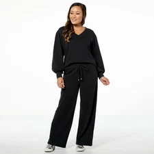 G by GIULIANA Regular So Soft French Terry 2-piece Black M New