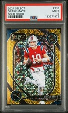 2024 Panini Select Drake Maye RC Gold Disco Prizm #1/10 Bookend PSA 9 Club #218