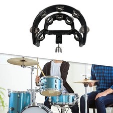 Hi Hat Tambourine Drum Set Multifunctional Mountable Double Row Bells Percussion