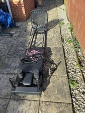 AeroPilates 4 Cord Reformer with Shoulder Pads & Flared Foot Bar -Black & Purple