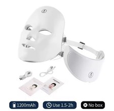 7 Color LED Face  Neck Red Light Therapy Mask Anti Aging Skin Tightening Beauty