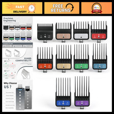 10-Piece Hair Clipper Guide Combs Set with Colored Clips, 1.5mm-25mm, Premium At