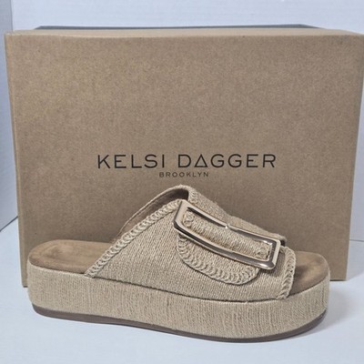 Kelsi Dagger Brooklyn Women's Dover Mini Jute Platform Sandals Natural Brown 9M