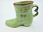 Frankoma Prairie Green Cowboy Boot Double hoop handle Mug/Vase