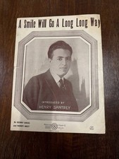 A Smile Will Go A Long Long Way Sheet Music 1923 Benny Davis Harry Akst Santrey
