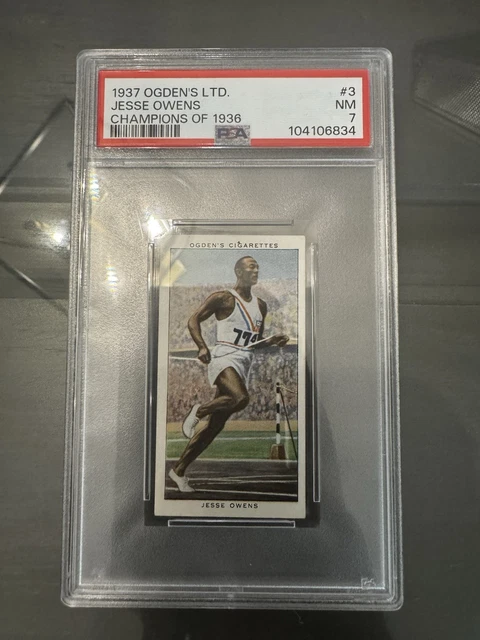 PSA 7 NEAR MINT OR BETTER JESSE OWENS OGDENS CHAMPIONS OF 1936 TRUE ROOKIE CARD