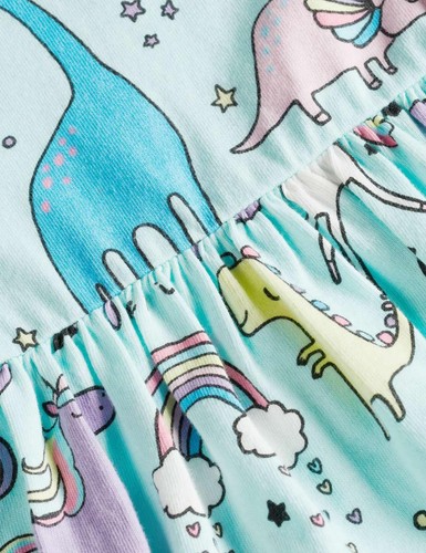 Toddler Girl's Dinosaur Summer Dresses Clothes,Short Sleeve Casual Outfits 4t... - Picture 5 of 5