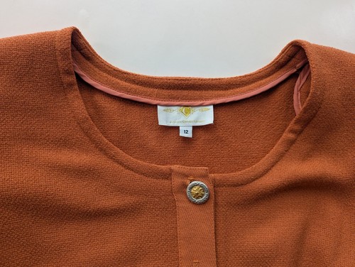 Vintage Florence Cromer Fashion Suit Set Sz 12 Wool Orange - Picture 11 of 23
