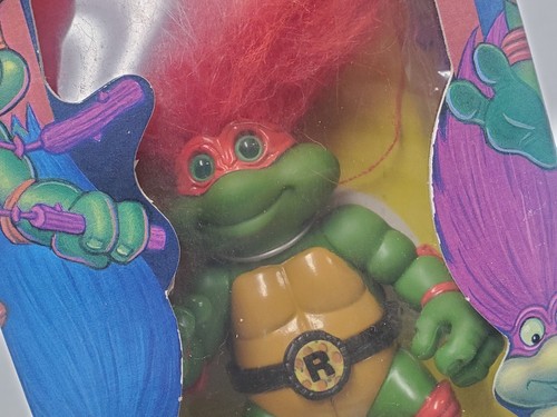 Vintage TMNT Trolls Raph Troll Figure Playmates 1992 New In Box MOC Purple Acces - Picture 7 of 19
