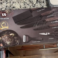 Wood Grain Handle Knife Set