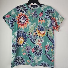 VTG Ralph Lauren Womens Shirt S Authentic Roughwear Floral Cotton 80s USA Made