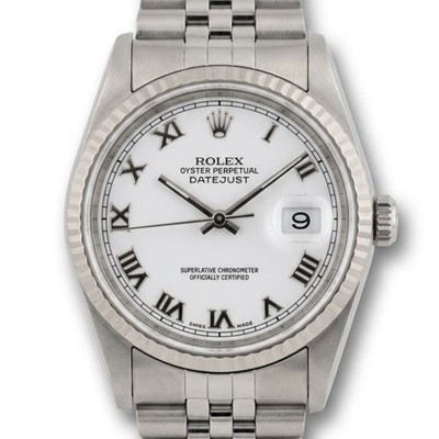 Rolex Datejust 16234 Stainless Steel White Roman Dial 36mm