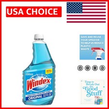 Windex Blue Glass Cleaner - 32 Oz Eco-Friendly Streak-Free Shine 0.22 per fl oz
