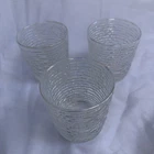 3  Vintage Anchor Hocking 70s Bumpy Textured Opalescent Rock Drink Glass 3.25”