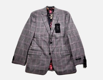 Sean John Men's Classic-Fit Plaid Suit Jacket (36S, Red Multi)