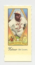 OSCAR CHARLESTON SCARCE HELMAR STAMP BASEBALL CARD WITH UNCUT TAB