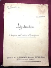 1899 Antique FRENCH Handwritten Manuscript Stamped Watermark NOTARY C19th 1800s