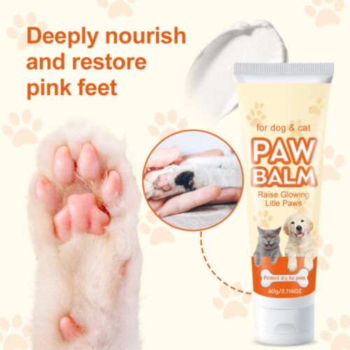 60g Pet Paw Balm Cat Dog Dry Cracked Damaged Paws Care Moisturizer & Protection - Picture 2 of 8