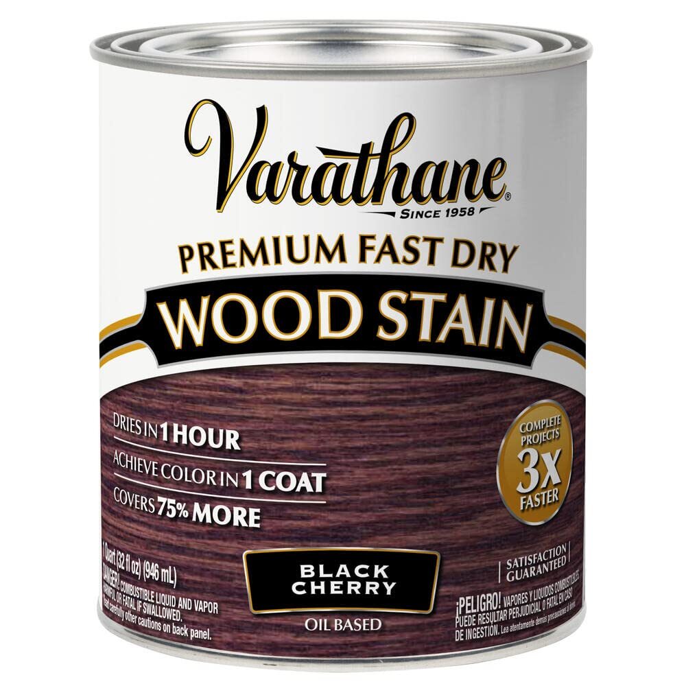 Varathane Quart Black Cherry Fast Dry Wood Stain for Interior Furniture 275 s...