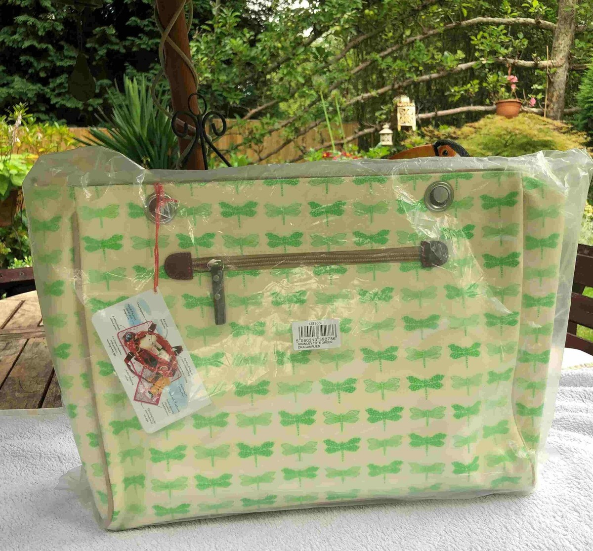 Skip Hop Pink Lining Bramley Tote Changing Bag Green Dragonflies