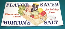 VTG 30s40S BLOTTER MORTON SALT FLAVOR SAVER WHEN IT RAINS IT POURS ORIG 4"x8.5"
