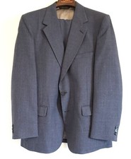 Vintage Johnny Carson Slate Blue Wool Sport Coat Blazer Jacket/ Pants SIZE 42