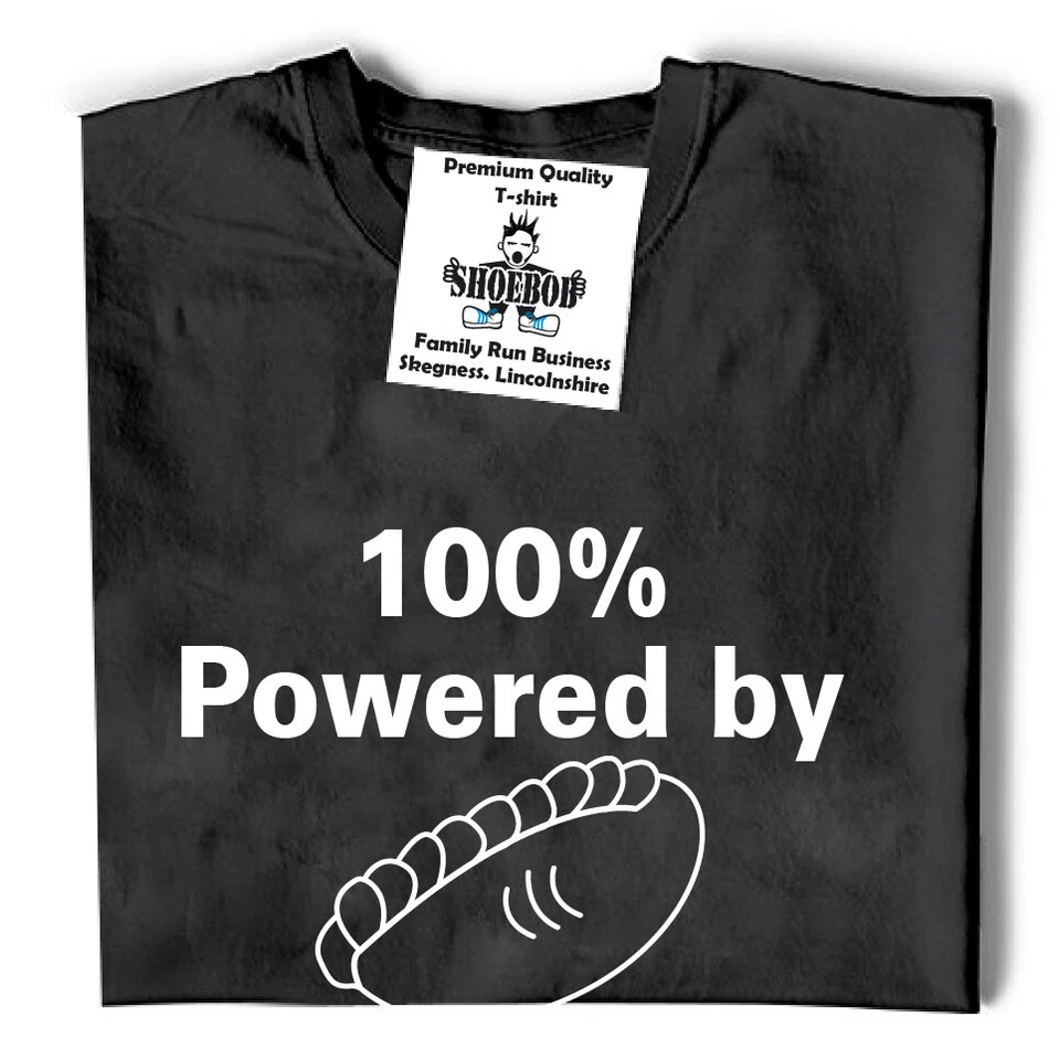 100 percent powered by PASTY Cornwall T-shirt Cornish T Shirt as seen on BGT - Image 4 of 4