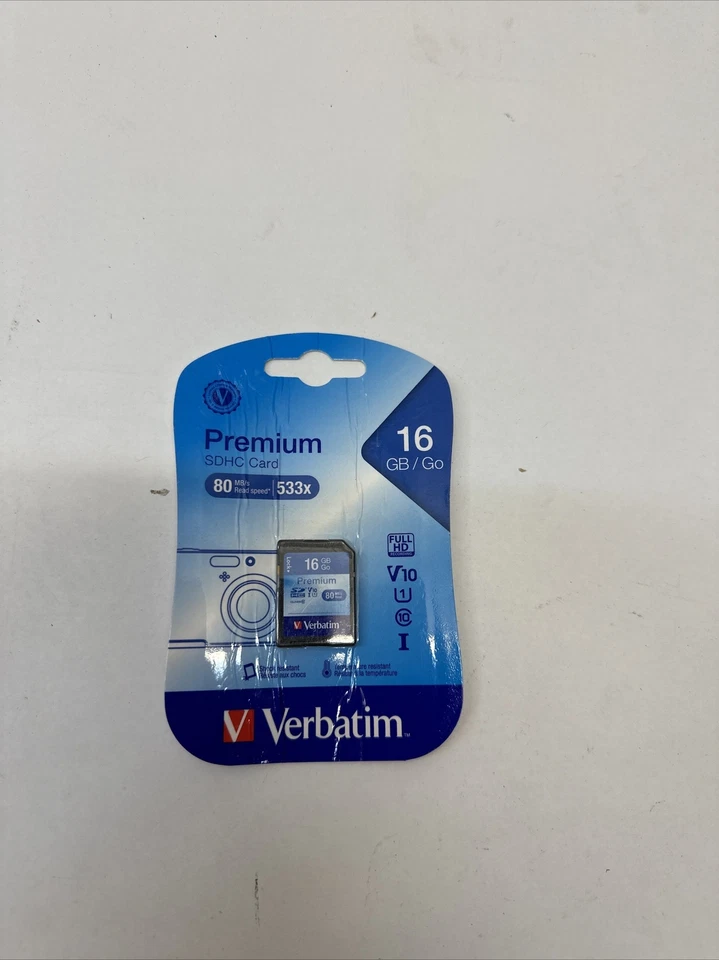 Verbatim - SDHC Memory Card (16GB, UHS-I V10 U1 Class 10), Blue - Image 2 of 3