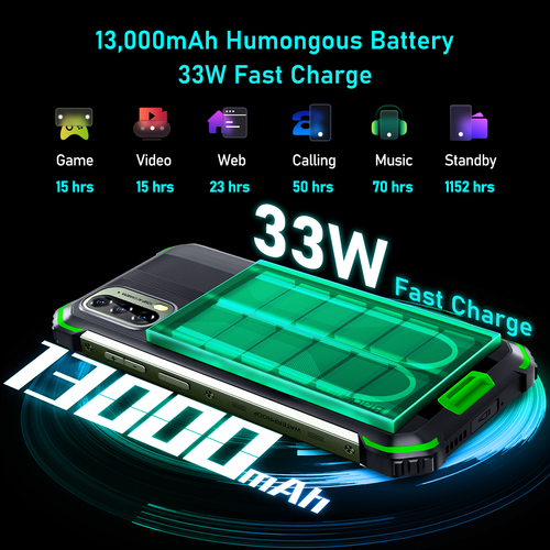 Smartphone d'extérieur Blackview BV7100 6 Go + 128 Go 13 000 mAh 4G Andriod 12 mobile 6,58" - Photo 4/18