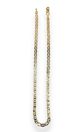 10k Gelbgold Mariner Link Fußkettchen Link 10" Zoll 2,5 mm Breite 2,5 g